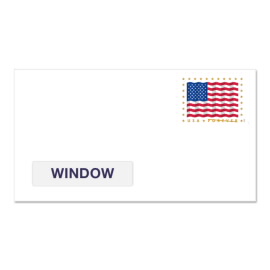 Sobres Prefranqueados con Ventana U.S. Flag Forever n.º 6 3/4 (PSA)