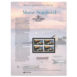 Hoja de Estampillas Conmemorativas Estadounidenses Maine Statehood