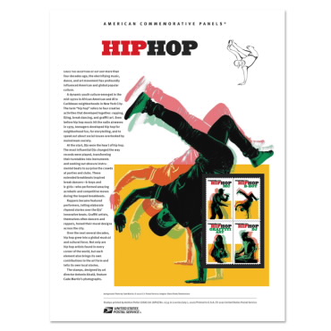 Hoja de Estampillas Conmemorativas Estadounidenses Hip Hop
