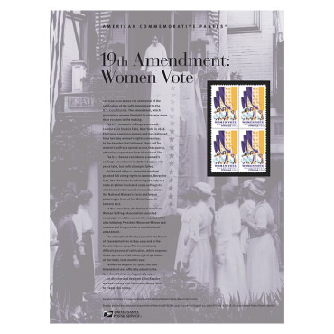 Estampilla 19th Amendment: American Commemorative Panel® Women Vote