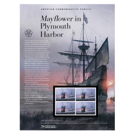 Hojas de Estampillas Conmemorativas de Mayflower in Plymouth Harbor