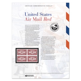 Hoja de Estampillas Conmemorativas Estadounidenses United States Air Mail Red