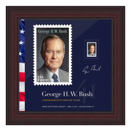 Estampilla Enmarcada con Ilustración de George H.W. Bush