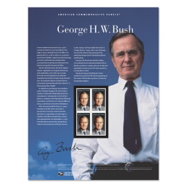 Hoja de Estampillas Conmemorativas Estadounidenses George H.W. Bush