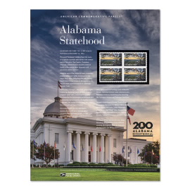 Hoja de Estampillas Conmemorativas Estadounidenses Alabama Statehood 