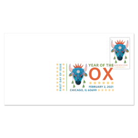 Año Nuevo Lunar: Matasellos de Color Digital de Year of the Ox