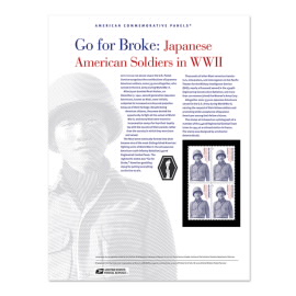 Go For Broke: Hoja de Estampillas Conmemorativas Japanese American Soldiers of WWII