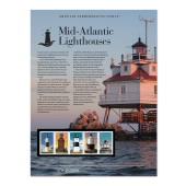 Imagen de la Hoja de Estampillas Conmemorativas Estadounidenses Mid-Atlantic Lighthouses