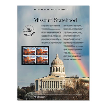 Hoja de Estampillas Conmemorativas Estadounidenses Missouri Statehood