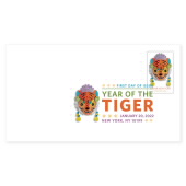 Año Nuevo Lunar: Imagen del Matasellos de Color Digital de Year of the Tiger