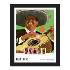 Estampillas Enmarcadas Mariachi - Guitarrón Player