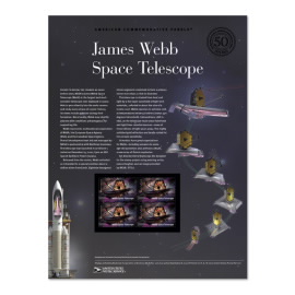 Hoja de Estampillas Conmemorativas Estadounidenses James Webb Space Telescope