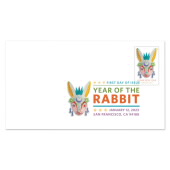 Año Nuevo Lunar: Imagen del Matasellos de Color Digital de Year of the Rabbit