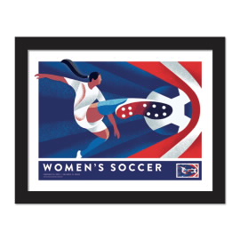 Estampilla Enmarcada Women's Soccer