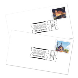 First Day Cover de Railroad Stations