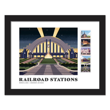 Estampillas Enmarcadas Railroad Stations - Cincinnati, OH