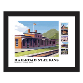 Estampillas Enmarcadas Railroad Stations - Tamaqua, PA