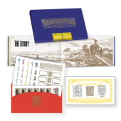 Imagen del Juego en Caja de Estampillas Conmemorativas Transcontinental Railroad