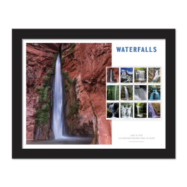 Estampilla Enmarcada Waterfalls (Deer Creek Falls, Arizona)
