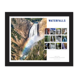 Estampilla Enmarcada Waterfalls (Lower Falls of the Yellowstone River, Wyoming)