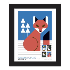 Estampillas Enmarcadas Winter Woodland Animals - Fox 