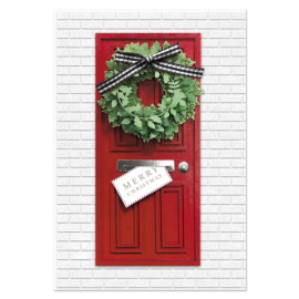 Tarjeta Christmas Front Door with Wreath