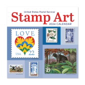 Imagen del calendario de pared de 2024 USPS Stamp Art