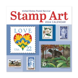 Calendario de pared de 2024 USPS Stamp Art