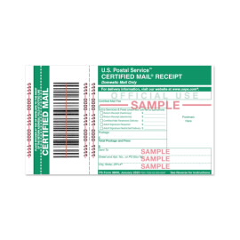 Recibo de Certified Mail - Formulario 3800