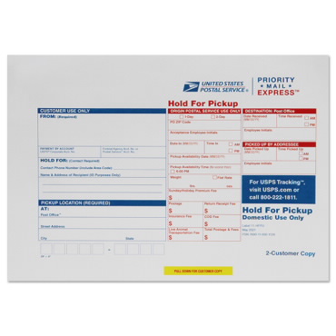 Etiqueta Hold For Pickup de Priority Mail Express®