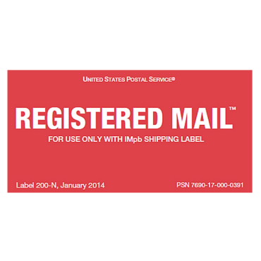 Etiqueta de Registered Mail®