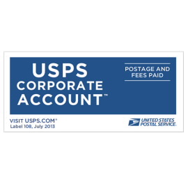 Franqueo/Tarifas Pagadas de Cuenta Corporativa de USPS - Etiqueta 108